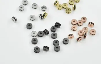 6mm spacer crystal micro bane cz cubic zircon zirkonia perler, kobber, sølv, guld, sort forgyldt armbånd tilbehør yuj453