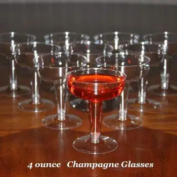 6stk Engangs Plast rødvin Glas Champagne Fløjter Briller Cocktail Fest, Bryllup Drink Cup Jul Vestlige Retter Cup