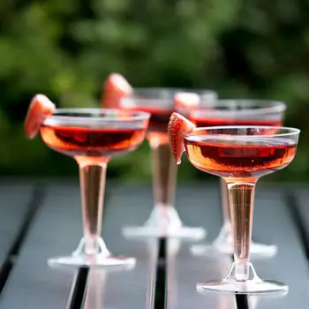 6stk Engangs Plast rødvin Glas Champagne Fløjter Briller Cocktail Fest, Bryllup Drink Cup Jul Vestlige Retter Cup