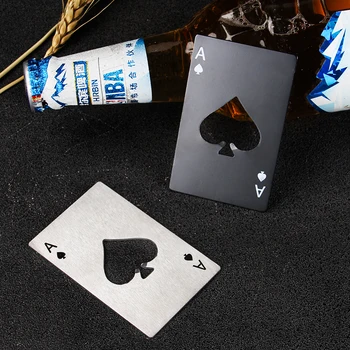 6stk/sæt i Rustfrit Stål med at Spille Kort, Oplukker Poker Ace of Spades Øl Oplukker Mini Wallet-Openers Bar Madlavning Værktøjer