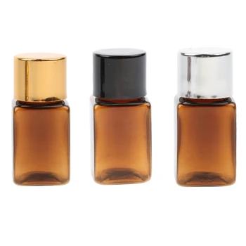 6x Amber-Pladsen Genopfyldning af Tomme Æterisk Olie, Parfume, Makeup Flaske 10 ml