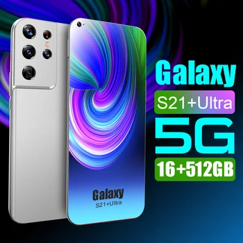 7.3 tommer Galxy S21 Ultra 16 GB 512 GB Mobiltelefoner 24MP+48MP 6800mAh MTK6889 5G Låse Globale Version Mobiltelefon Android 10
