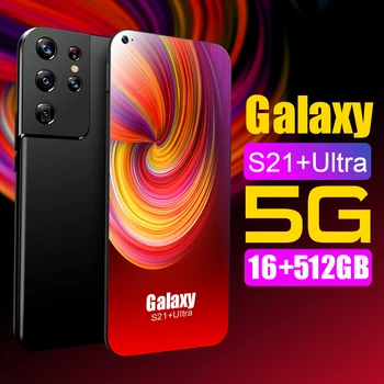 7.3 tommer Galxy S21 Ultra 16 GB 512 GB Mobiltelefoner 24MP+48MP 6800mAh MTK6889 5G Låse Globale Version Mobiltelefon Android 10