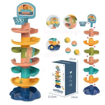 7 Lag Bolden Falde Og Rulle Hvirvlende Tårn For Baby Buksetrold Ball Drop Tower Montessori Pædagogisk Legetøj For Børn Nyfødte