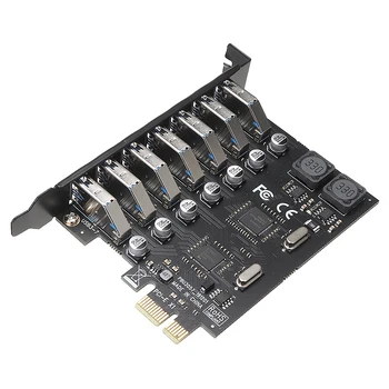 7 USB3 Porte.0 PCI Express-Kort Hub Ekstern Controller 5Gbps Høj Hastighed PCI-E Ekspansion Adapter Riser-Kort Til PC