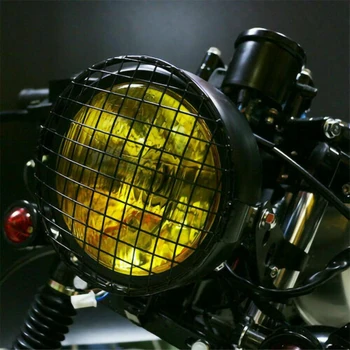 7inch Motorcykel Forlygte Mesh Grill Maske Protector Vagter Firkantede Metal Cover