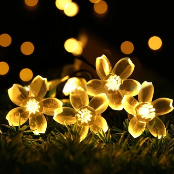 7m 50LED Blomst Sol Lampe Power LED String Lys kulørte Lamper String Sol Lys, Guirlander Have Jule Udsmykning Til Udendørs