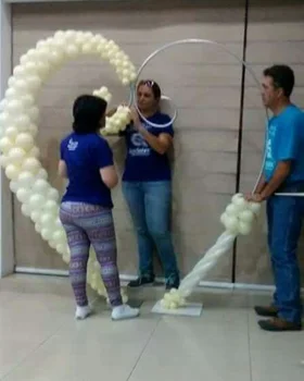 7x7.3 ft hjerteformet ballon arch bryllup indretning