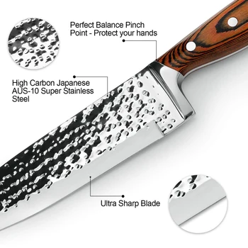 8 Tommer Kokkens Kniv I Rustfrit Stål Kødkniv Kniv Professionel Japanske Køkkenknive Høj Carban Damaskus Værktøjer Til Køkken