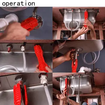 (8-i-1) vask vandhane installer multi-purpose skruenøgle vvs-værktøj til Toilet Skål/Vask/Bad/Køkken Vvs og mere (rød)