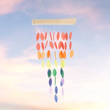 80% Hot Salg!! Wind Chime Farverige Blade Form Hængende Ornamenter Harpiks Indendørs Udendørs Haven Dream Catcher til Hjemmet