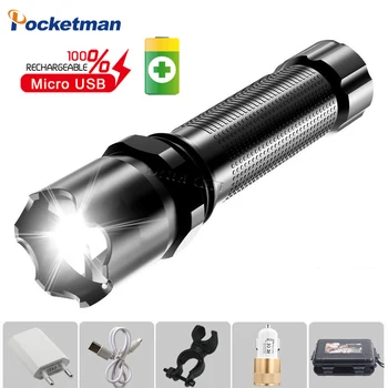 8000 Lumens led Lommelygte Lommelygte Torch-Lampe USB-Genopladelige Lanterna-Med Indbygget Batteri Vandtæt LED Cykel Lommelygte
