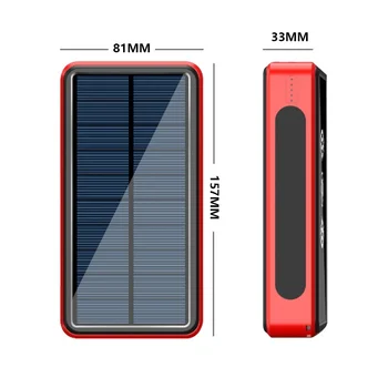 80000mAh Power Bank Trådløse Oplader Solar Panel Batteri Med 4USB Output Port med Stor kapacitet Oplader til Samsung Xiaomi IPhone