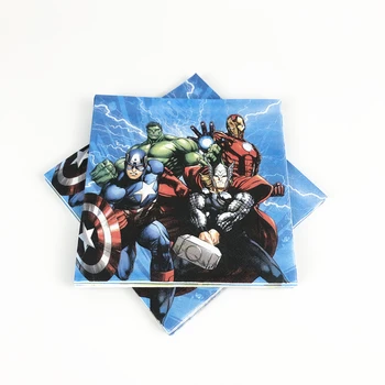 80Pcs Avengers Tema engangsservice Børn Drenge Fødselsdag Dekoration Papir Plade+Kop+Tørklæde+Sugerør Forsyninger