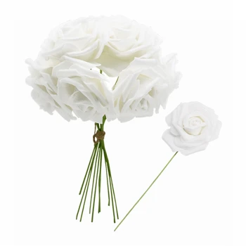 8cm PE Skum Steg Blomst 10/25 Hoveder Kunstig Blomst DIY Scrapbooking Bryllup Dekorative Blomster Buket Blomster til Hjemmet