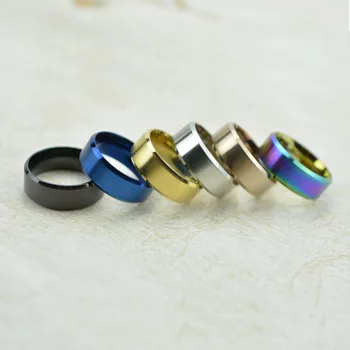 8mmTrendy Rustfrit Stål Ringe Til Kvinder Og Mænd BlackGold BlueColor Høj Kvalitet Poleret Ring Mode JewelryGiftAccessories