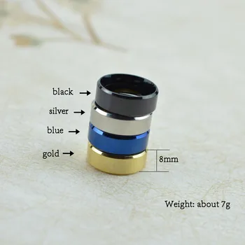 8mmTrendy Rustfrit Stål Ringe Til Kvinder Og Mænd BlackGold BlueColor Høj Kvalitet Poleret Ring Mode JewelryGiftAccessories