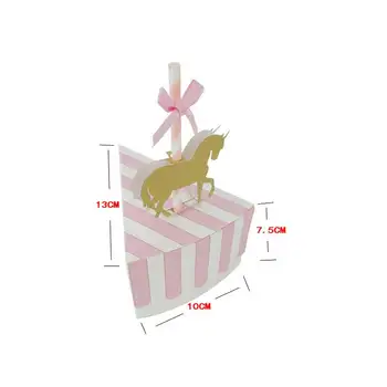 8stk/set Karrusel Candy Box Slik Poser af Papir Chokolade Cookie Box Emballage Til Baby Brusebad Kids Fødselsdag Part Indretning Gæst Gave