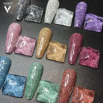 9 Farver Nail Art Gel Glimmerlim Til Fine Negle Reflekterende Lys Bungee Pulver Skinnende Fint DiamondsDIY Nail Art Langvarig
