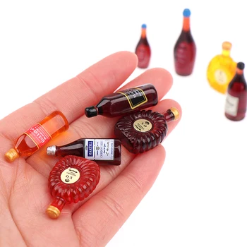 9 STK 1/12 Dukke Hus Harpiks Udenlandske Vin XO Whisky Flaske Miniature Model Flaske Simulering Mad Spille Toy