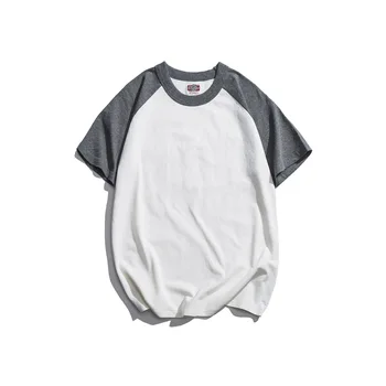 9202 T-Shirt Mænd Japansk Retro Simpel Måde Smarte Nye Farve Kontrakt Alle Match Bomuld Raglan Korte Ærmer Rund Hals T-Shirts