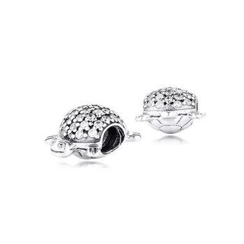 925 Sølv Mode CZ skildpadde Vedhæng Spacer Charms Perler for Kvinder Bryllup Oprindelige Sterling Armbånd & Halskæde Smykker DIY