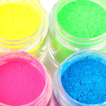 9Box/Set Neon Farver, Akryl Pulver Neon Negle Pigment Pulver Fluorescens Glimmer Støv for DIY Gel Manicure Nail Art Dekorationer