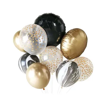 9pcs Rose Gold Metallisk Blank Balloner, Konfetti Latex Ballon Fødselsdag Dekoration Børn, Voksne Luft Globos festartikler