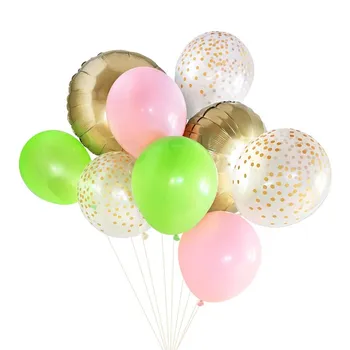 9pcs Rose Gold Metallisk Blank Balloner, Konfetti Latex Ballon Fødselsdag Dekoration Børn, Voksne Luft Globos festartikler