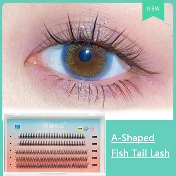 A-Formet Flare Eyelash Extensions fiskehale Mix Længde Pr Bakke 5Lines Lagdelt Enkelte Op&Nederste Vipper 0,07 mm C DIY Makeup