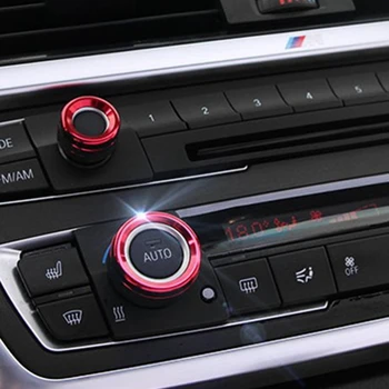 AC klimaanlæg og Radio lydstyrkeknappen Ring Covers til BMW 1 2 3 3GT 4-Serien (F20 F22 F30 F31 F32 F33 F80 F82 F87) 3stk Rød