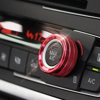 AC klimaanlæg og Radio lydstyrkeknappen Ring Covers til BMW 1 2 3 3GT 4-Serien (F20 F22 F30 F31 F32 F33 F80 F82 F87) 3stk Rød