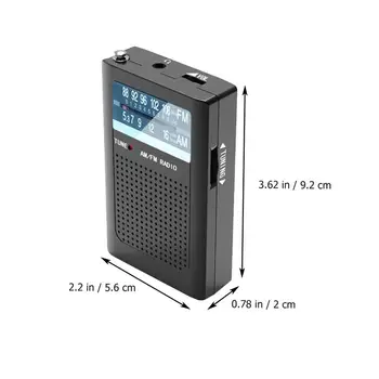 AM/FM-Radio, Mini Radio Digital 2 Bånds Stereo Tuning Radio uden Batteri