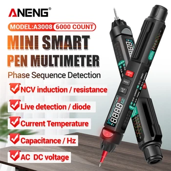 ANENG A3008 LCD Digital NCV Multimeter Pen AC/DC Spænding, Diode Tester Pen, Spænding, Modstand Diode Håndholdt Tester Værktøjer
