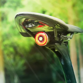 ANTUSI Q5 Cykel Smart Brake Sensor Baglygter Cykel Aluminium Legering Sikkerhed Advarsel Bageste Lys USB Charge Høj Lumen Lampe Cykling