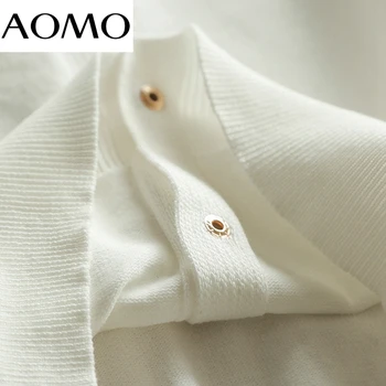AOMO Kvinder 2021 Mode Elegant Hvid Strikket Vest Sweater med V-Hals uden Ærmer Kvindelige Vest Smarte Toppe SW11A