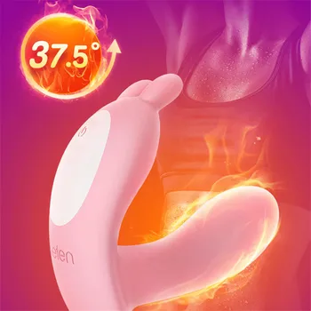 APP ' en Bluetooth-Fjernbetjening Dual Vibrator Silikone G-punktet, Klitoris Massager anal dildo Kanin Bærbare voksen Sex Legetøj til kvinder