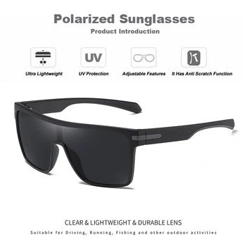 AWGSEE Polariseret Mænd Solbriller TR90 Ultralet Briller Ramme Kvadrat Sol Briller Rejse Mandlige Nuancer Brand Design UV400 Oculos