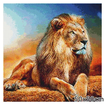 AZQSD Diamant Maleri 5d Lion Diamant Broderi Dyr Billede Af Rhinestones Home Decor Håndlavet Cross Stitch Kits