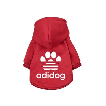 Adidog Hund Tøj Varm Mode Brev Dog Hættetrøjer Frakke Sweater For Fransk Bulldog Hvalp Chihuahua Yorkshire Til Små Og Mellemstore Hunde