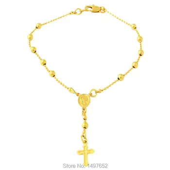 Adixyn Guld Farve Kors Armbånd Kvinder Mænd Pige Gave Christian Smykker Jesus Cross Catholic Gratis fragt