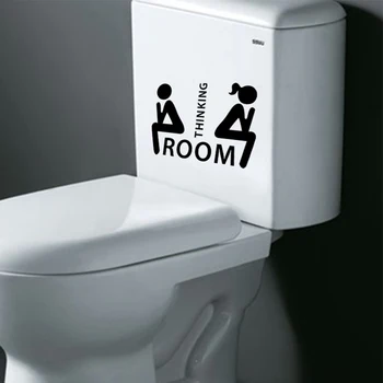Aftagelig Tænker Værelse Toilet Dekoration Klistermærker Toilet Døren WC Indikation Mark Art Wall Sticker Hjem Dekoration