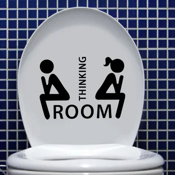 Aftagelig Tænker Værelse Toilet Dekoration Klistermærker Toilet Døren WC Indikation Mark Art Wall Sticker Hjem Dekoration