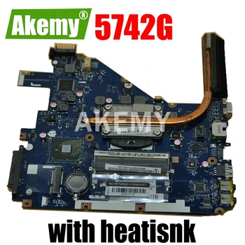 Akemy PEW71 LA-6582P Til Acer aspire 5742g Laptop bundkort repalce 5552 5552g LA-6552P med heatisnk