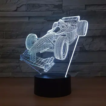 Akryl 3D-lys LED-Lampe racerbil Form Luminaria Lampe USB-Tabel Bruser Led Nat Lys Venner & Ferie Fødselsdag Cool Gaver