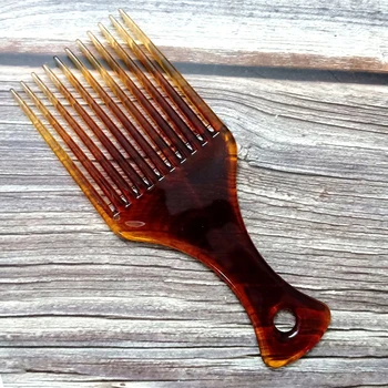 Amber retro olie hoved kam glat hår filtret hår børste anti-statisk hånd greb bred tand kam hår styling værktøj
