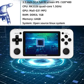 Anbernic RG351P Vibrationer Håndholdte spillekonsol Støtte GB GBC NDS PSP PS1 3,5 tommer Skærm Retro Spil-Afspiller med TF Kort