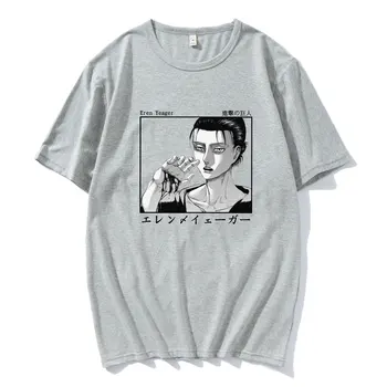 Angreb på Gigantiske Japanske Anime Allen T-shirt med O-hals Mænds kortærmet Harajuku Stil Udskrivning Mode Oversized T-shirt til Mænd