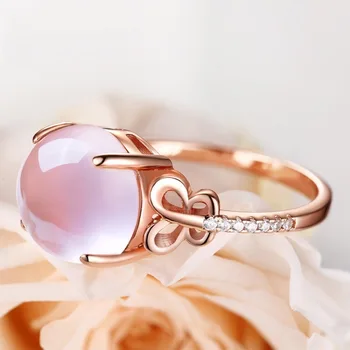Anillos Yuzuk Sølv 925 Smykker Pink Kvarts Krystal Ring I Rosa Guld Ring Udgave Resizable 925 Sterling Sølv Ring Smykker