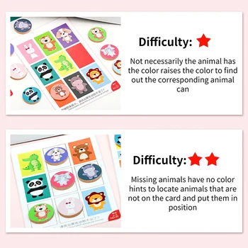 Animalsk Kort Logik Spil Matchende Legetøj Til Børn, Tidlig Uddannelse Gåder Forbedre Hukommelse Og Intelligens